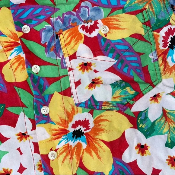 Vintage Tropical Hawaiian Shirt Funky 80s Top Short Sleeved Button Down Collared - Picture 7 of 8